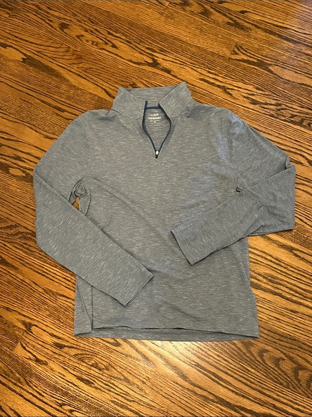 J. Crew Men’s Heathered Blue Quarter-Zip Sweater